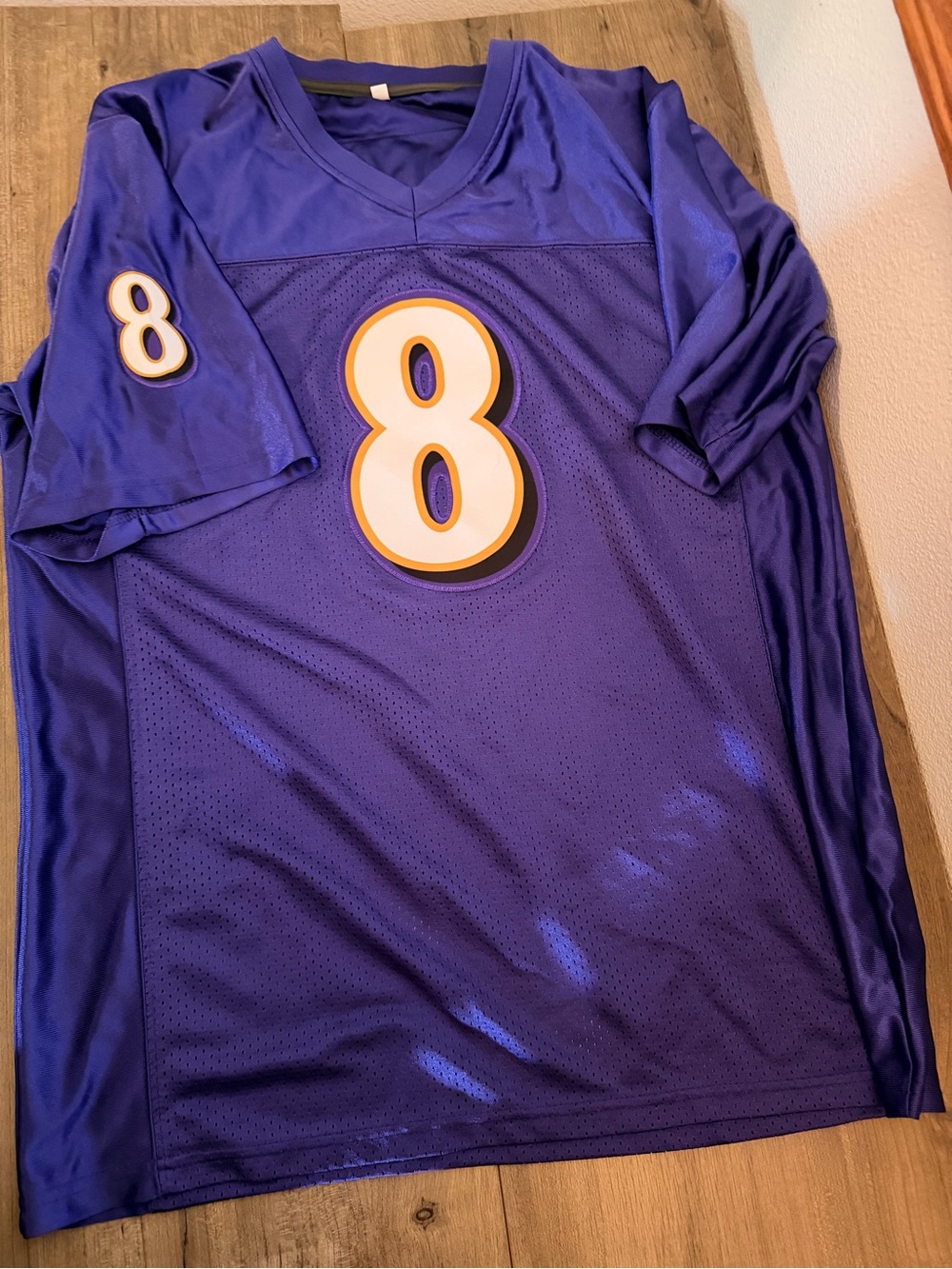 Kids Purple #8 Football Jersey Top
